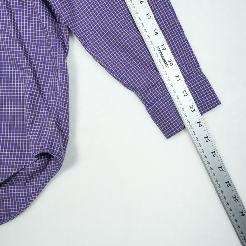 Camisa Ralph Lauren Golf Tilden Para Hombres Mediana Púrpura Cuadros Guinga Botón Azul Marino Poni - Imagen 6 de 7
