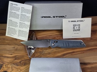 Real Steel Sacra Folding Knife 3.13'' Bohler K110 Steel Blade Jade G10 Handle