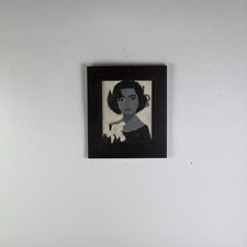 Folk Artist Earl Swanigan's Original Painting of Elizabeth Taylor