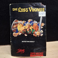 LOST VIKINGS (Super Nintendo SNES) Original Instruction Manual With Codes