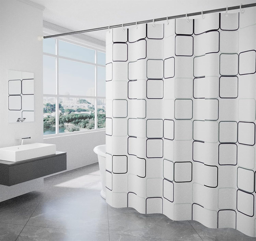 WELMECO Tenda Da Doccia Con Scheletro Nero E Oro, Stile