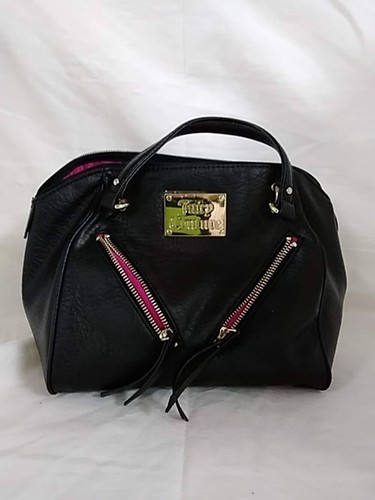 Neu ohne Etikett Juicy Couture Handtasche schwarz genarbtes Leder - Bild 6 von 8