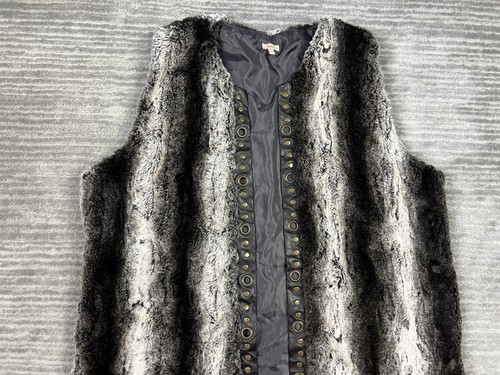 Reba Vest Womens XL Brown Sleeveless Plush Open Front Polyester - Picture 2 of 13