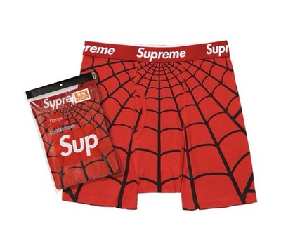 Size Small - Supreme x Hanes Spider-Man Boxer Briefs Red (2 pack