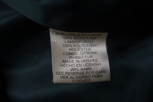 DE COLECCIÓN DONNYBROOK~NUEVO~VERDE CAZADOR LANA PURA~ABRIGO CAPUCHA RIBETE PIEL DE CONEJO 10 ALTO - Imagen 11 de 11