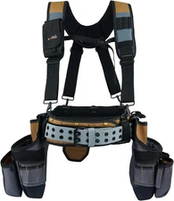Tool set including apron, tool belt, and padded shoulderstrapwith magneticdesign