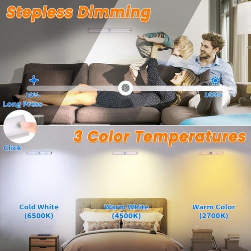 Wireless Motion Sensor Light Indoor, 80 LED Dimmable Closet Lights Rechargeab... - Picture 4 of 7