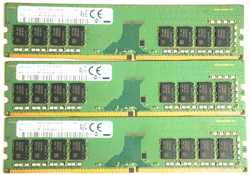 Lot of 3 Samsung 8GB 1Rx8 "PC4-2400T-UA2-11" NON-ECC Unbuffered RAM Memory