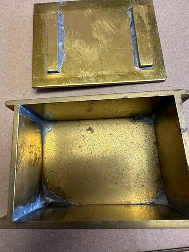 Antique WW1 Trench Art Set Brass Cigarette Box & Ashtray British Ordnance Ubique - Picture 7 of 24