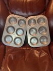(2) Vintage Worthmore Aluminum 6 Cup Muffin Tin Cupcake Baking Pans