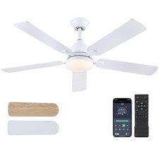 Ventilador de techo blanco - Shanggu con iluminación 5 aspas Nº: 8508 B-WARE