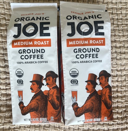 2 Packungen Trader Joe’s Bio Joe Medium Roast Gemahlener Kaffee 14 Unzen Jede Packung