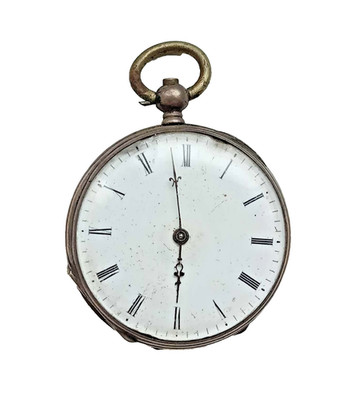 Antike Zylinder Schweizer Damen Taschenuhr um 1890 4 Rubine