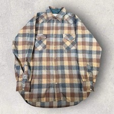 Vintage 60's Pendleton High Grade Western Wear Wool Shirt Mens L Pearl Snap USA