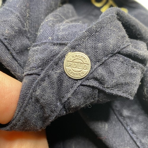 Vintage 90’s Polo Ralph Lauren Dad Hat Blue With Yellow Pony Leather Strap - Bild 9 von 10