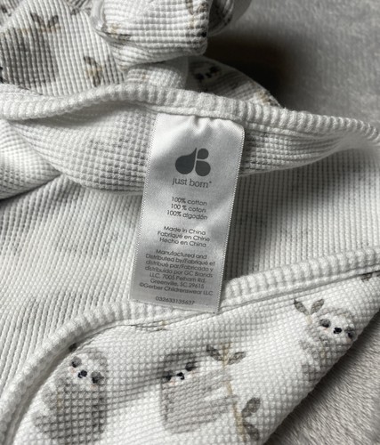 Just Born Gray Koala Bear Baby Blanket White Thermal Waffe Swaddle Lovey - Picture 4 of 4