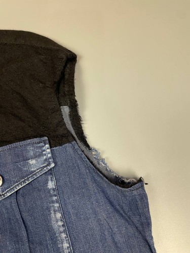 Dsquared 2 Denim Blue Wool Sleeveless Vest Distressed Made in Italy Men Size 54 - Picture 11 of 15