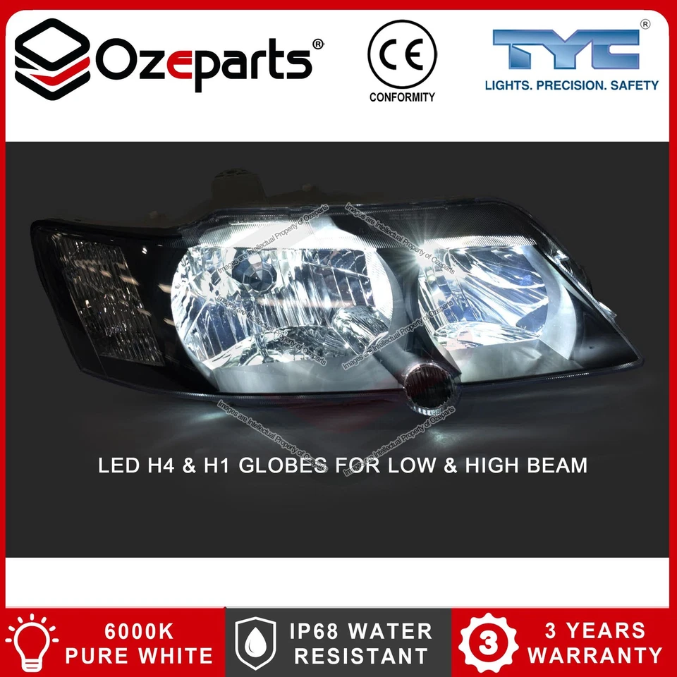 Pair LH+RH LED Headlight Head Lights For Holden Commodore VY S SS SV8 02~04 - Image 4 of 4