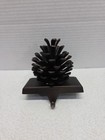 Pine Cone Bronze Colored Metal Christmas Stocking Hanger Cottage Core Farmhouse