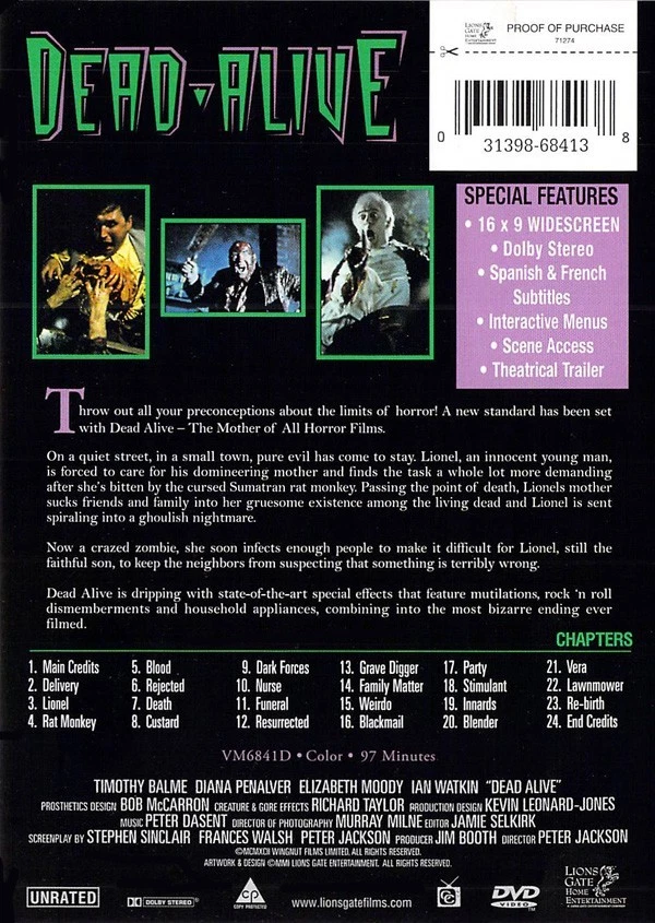 DEAD ALIVE (DVD, 1992) - NEW DVD - Image 2 of 2