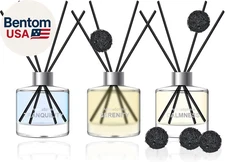 Reed Diffuser Set of 3, Eucalyptus Jasmine Lemongrass Aromatherapy Fragrance Oil