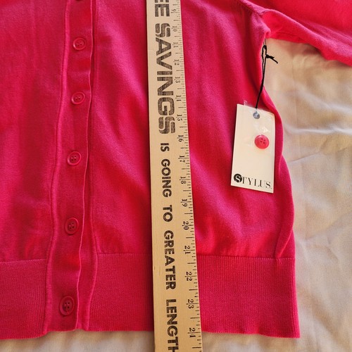 NWT Stylus Women's Pink Cardigan Sweater Size XL - Picture 7 of 8