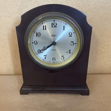 Vintage Smiths Enfield Mantel Clock Dark Bakelite Case 8-Day Mechanical Movement