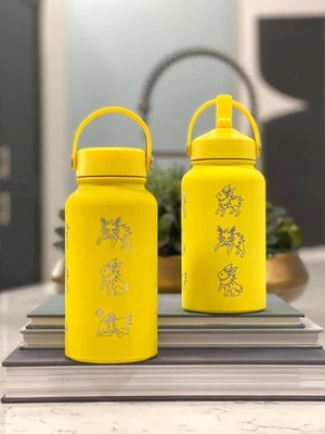 Jolteon Water Bottle, Eevee Eeveelution Engraved Straw Waterbottle Coffee Tea - Image 1 of 4