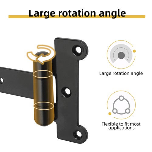 4pcs 24 inch Black Heavy Duty Gate Hinges, 4mm Thick Iron Barns Door Hinges w... - Picture 5 of 9