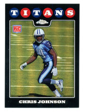 2008 Topps Chrome TC186 Chris Johnson RC Refractor Titans