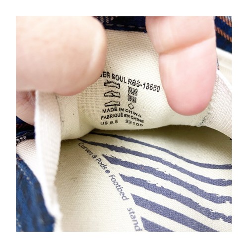 Taos Rubbersoul Size 9.5 Blue/White Women's Plaid Canvas Slip On Comfort Shoes - Picture 11 of 13