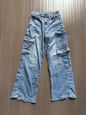 AE Curvy Super High Waisted Baggy Wide Leg Cargo Jeans Women  s American Eagle 6