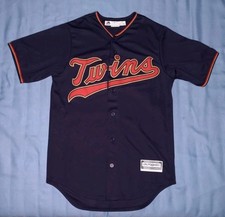 Minnesota Twins Navy Blue Alternate Majestic Cool Base Jersey teen Youth Sz Sm