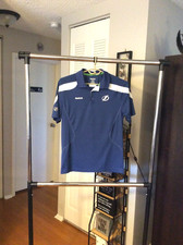 Tampa Bay Lightning New Logo Blue Double-Sided Polyester Polo Shirt Men M Reebok