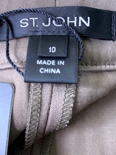 St. John Womens Taupe Trousers Dress Pants Size 10 NWT High Rise Short 6387 - Picture 8 of 13