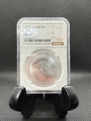 2023 Australia Kangaroo 1 oz Silver NGC MS69 $1 Coin – .9999 Fine