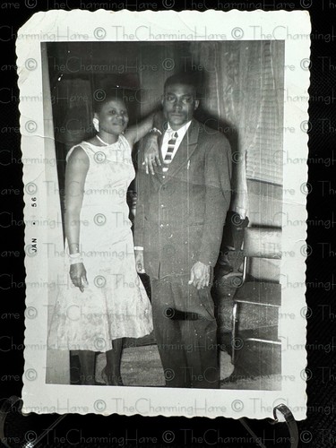 Vintage Photo African American Couple Semi Formal Wear 1940’s - Picture 2 of 3