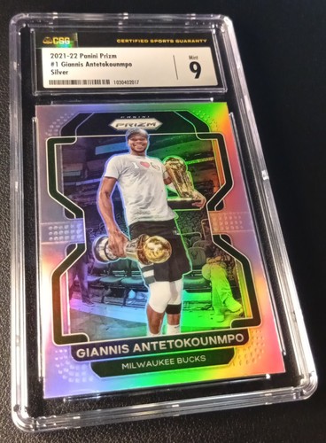 2021-22 Panini Prizm  #1 Silver Prizm Giannis Antetokounmpo CGC 9 - Bild 1 von 2