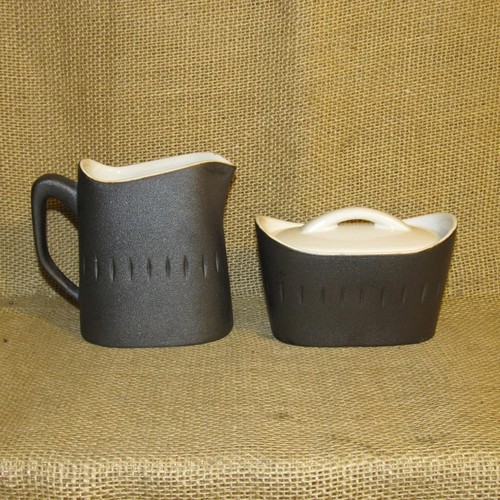 ERNST SOHN Rotguss grau Kiesel-Finish SAHNEKÄNNCHEN & ZUCKERSET ~ Mid Century Modern - Bild 2 von 14