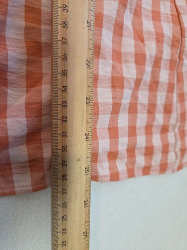 Torrid 3X Orange Weiß Gingham Karo Knopfleiste Ärmellos Gesmokter Rücken... - Bild 6 von 11