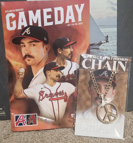 Braves Spencer Strider Chain And 2023 GameDay Program 