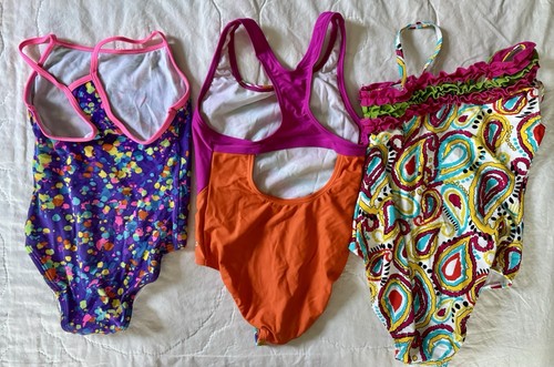EUC GIRLS Sz 8 and 10 3 Piece Set of Swimsuits - Picture 4 of 5
