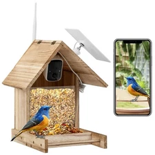 COZIWOW Solar Powered Smart Bird Feeder w/Camera Bird House  AI Bird Recognition