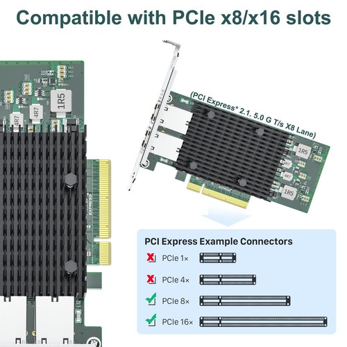 ipolex 10Gb Network Card Intel X540-T2 PCIE NIC Ethernet Card, Dual RJ45 Port... - Picture 5 of 9