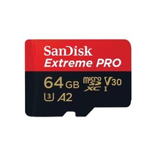 SanDisk Extreme PRO R200/W90 microSDXC 64GB Kit, UHS-I U3, A2, Class 10