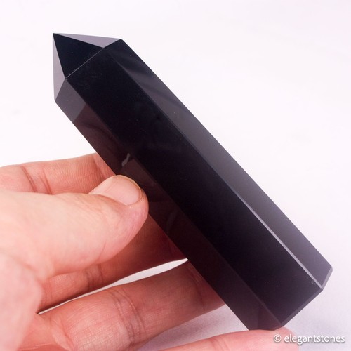 94g97mm Black Obsidian Point Crystal Tower Natural Quartz Healing Stone Chakra