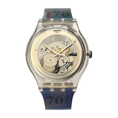 Swatch New Gent SEPTANTE BLUE SUOZ181C - Neu NOS Mint Full Set