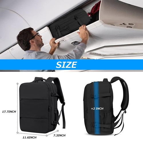 Air Vacuum Compression Travel Backpack: Expandable Carry On Bag Vacuum with P... - Foto 3 di 7