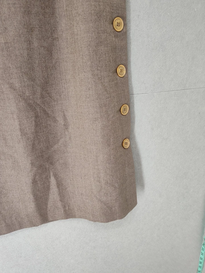 Falda Vintage Bloomingdale's Mujer Mediana Marrón Lana Botón Lateral Uruguay Años 90 Foto 4 de 4