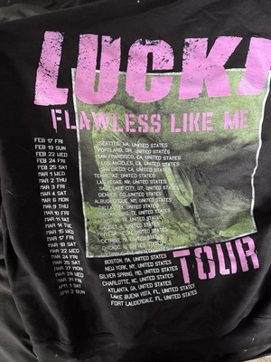 Lucki Flawless Like Me Tour Hoodie Black Graphic Print Rap Cactus Travis XL
